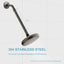Brazo extensor ducha bronce cepillado acero inox 12pulg