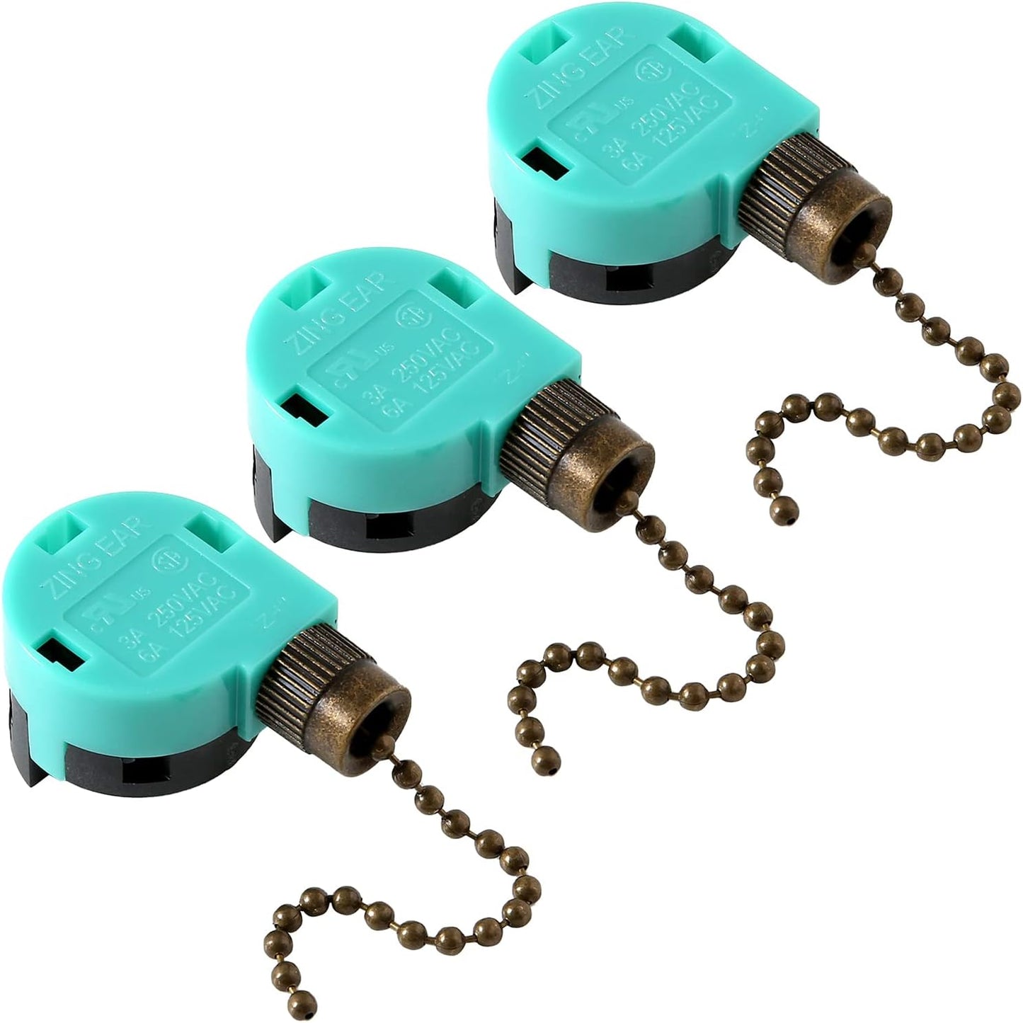Interruptor ventilador techo 3 velocidades 4 cables bronce