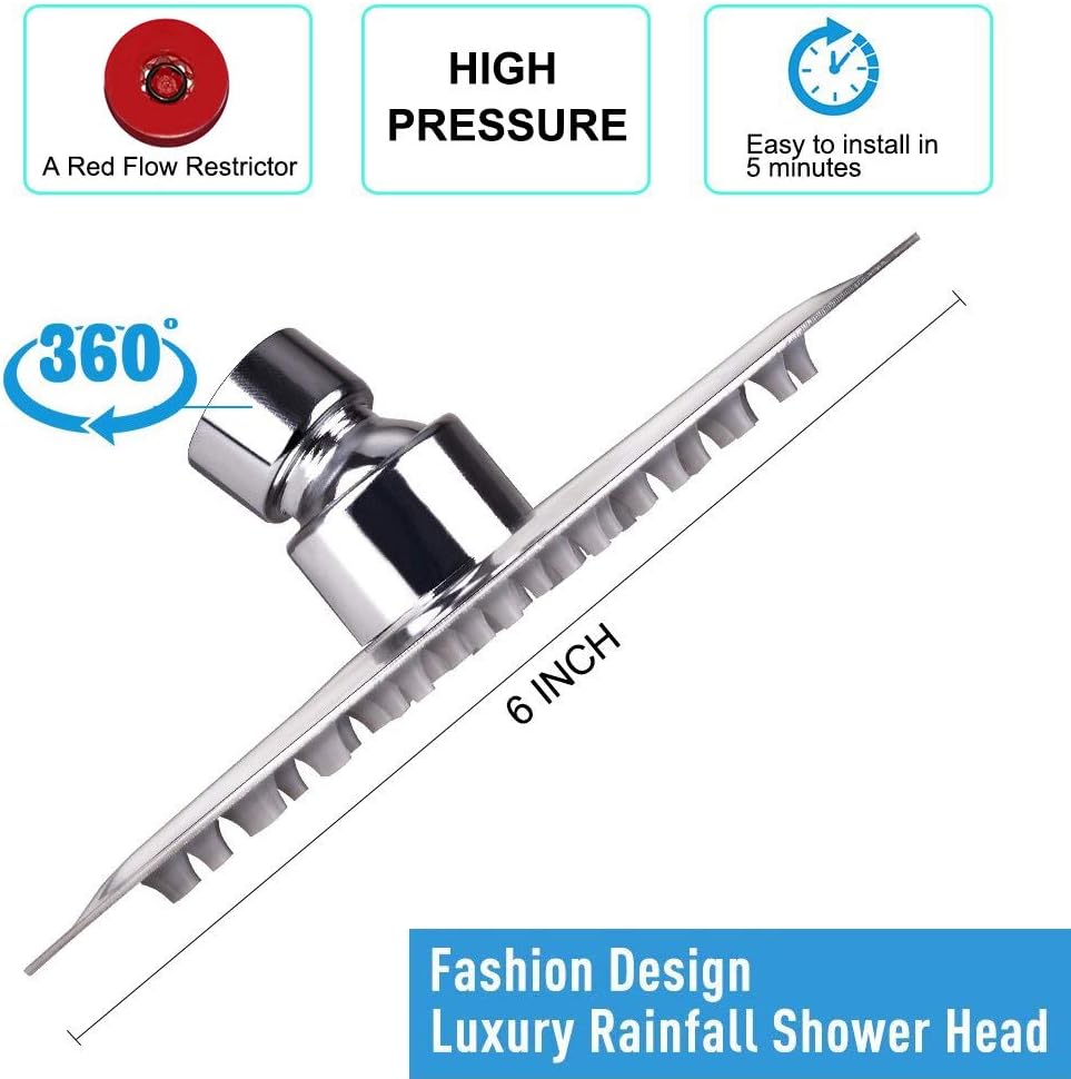 Cabezal ducha acero inox alta presión 6pulg