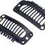 100 Clips Metálicos U para Extensiones Cabello Negro 9 Dientes