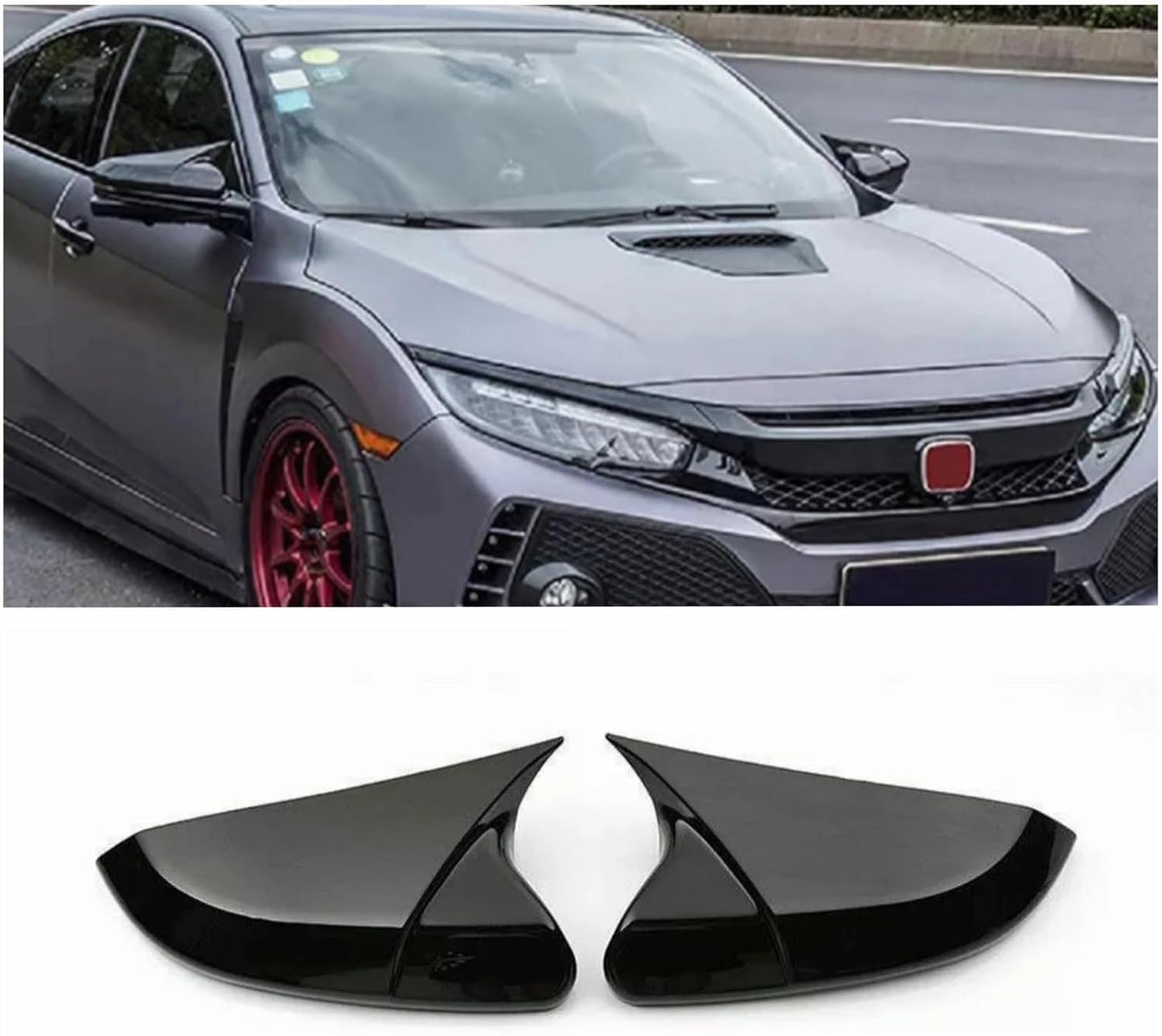 2 Pzas Cubierta Espejo Lateral Estilo Cuerno Buey Honda