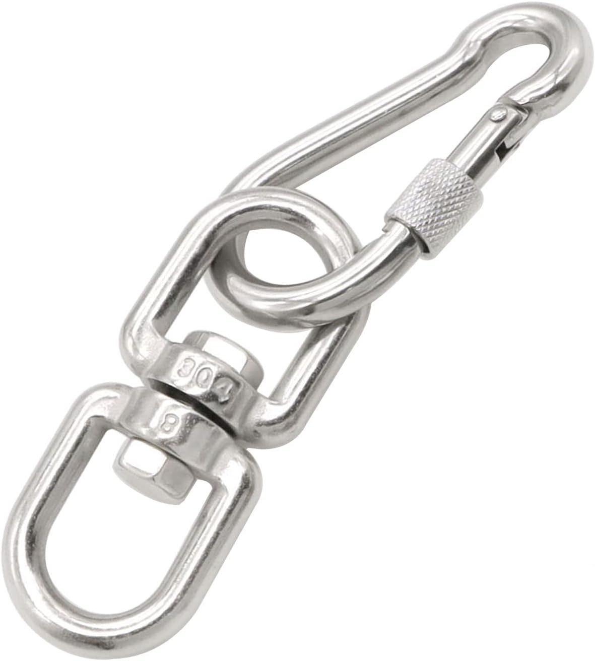 2 Ganchos Giratorios Acero Inox M8 Amarre Marino