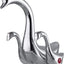 Grifo baño cromado doble mango palanca cisne