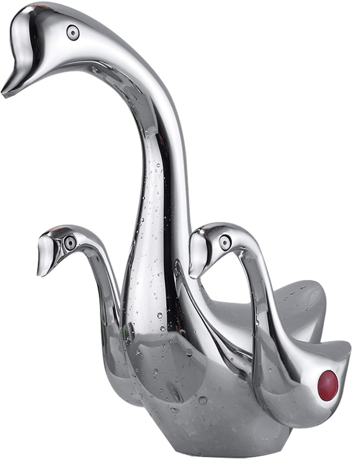 Grifo baño cromado doble mango palanca cisne