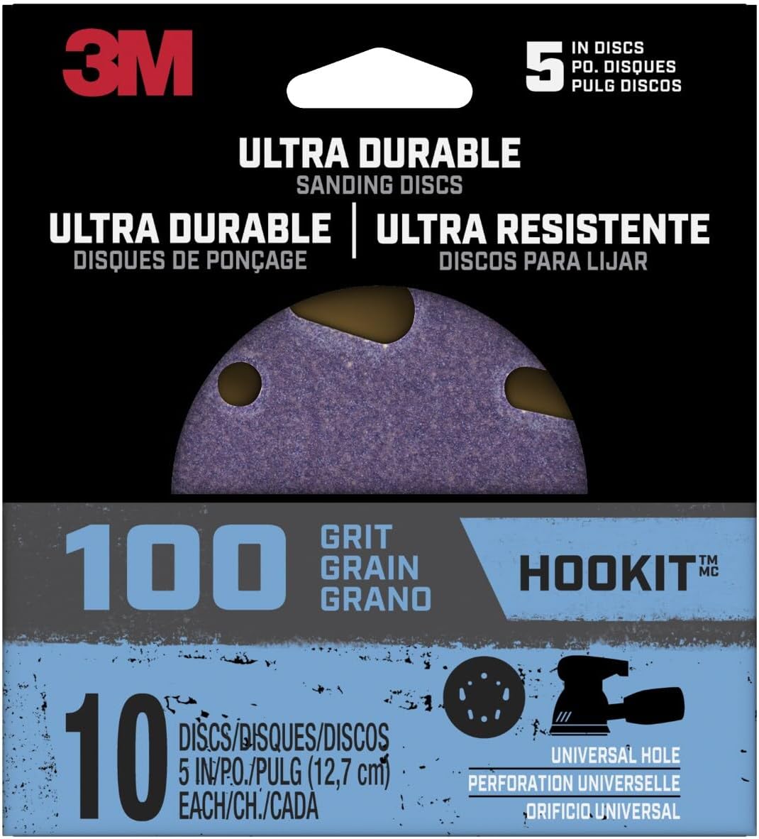 Discos lijado 5pulg grano 100 paquete 10