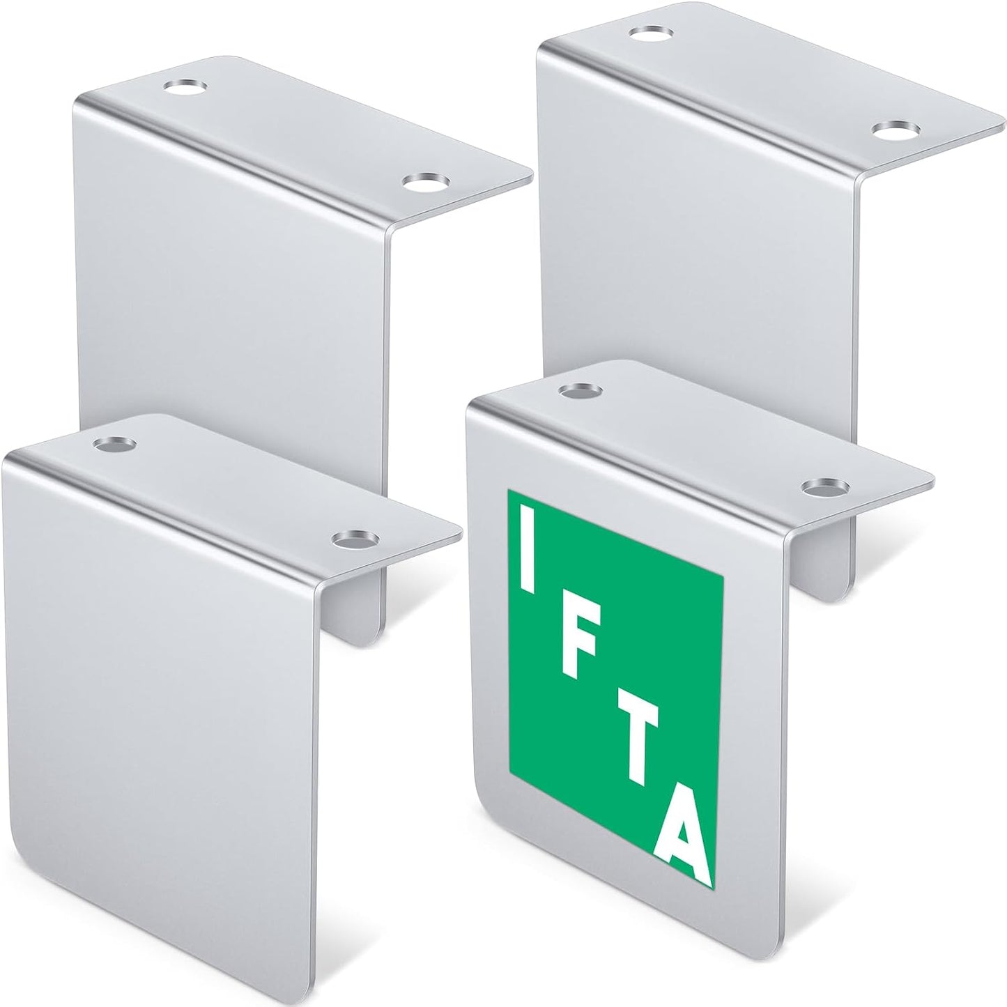 4 Soportes cromados 4x4" para pases estacionamiento