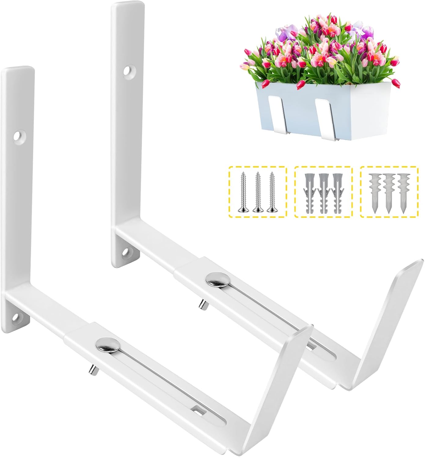 Soportes macetas ventana 6-12pulg 70lb color