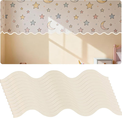 12 Adornos Madera Onda Moldura Decorativa Pared
