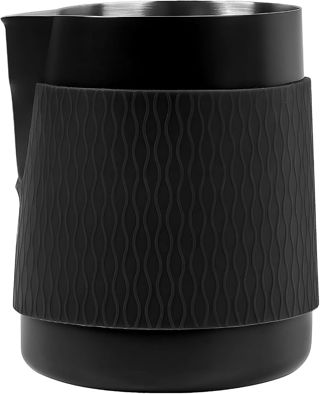 Jarra leche espresso 450ml sin asa pico agudo negro