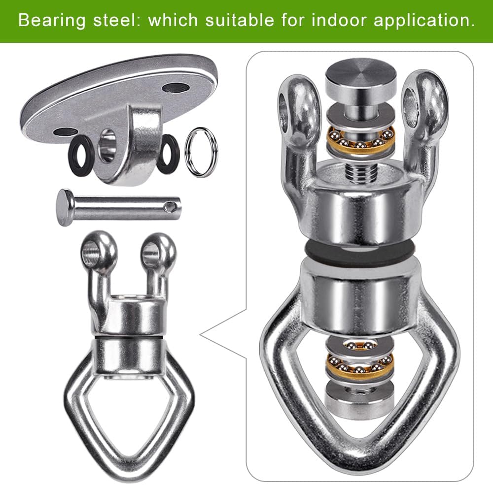2 Colgadores Columpio Acero Inox 800lb Soporte Techo