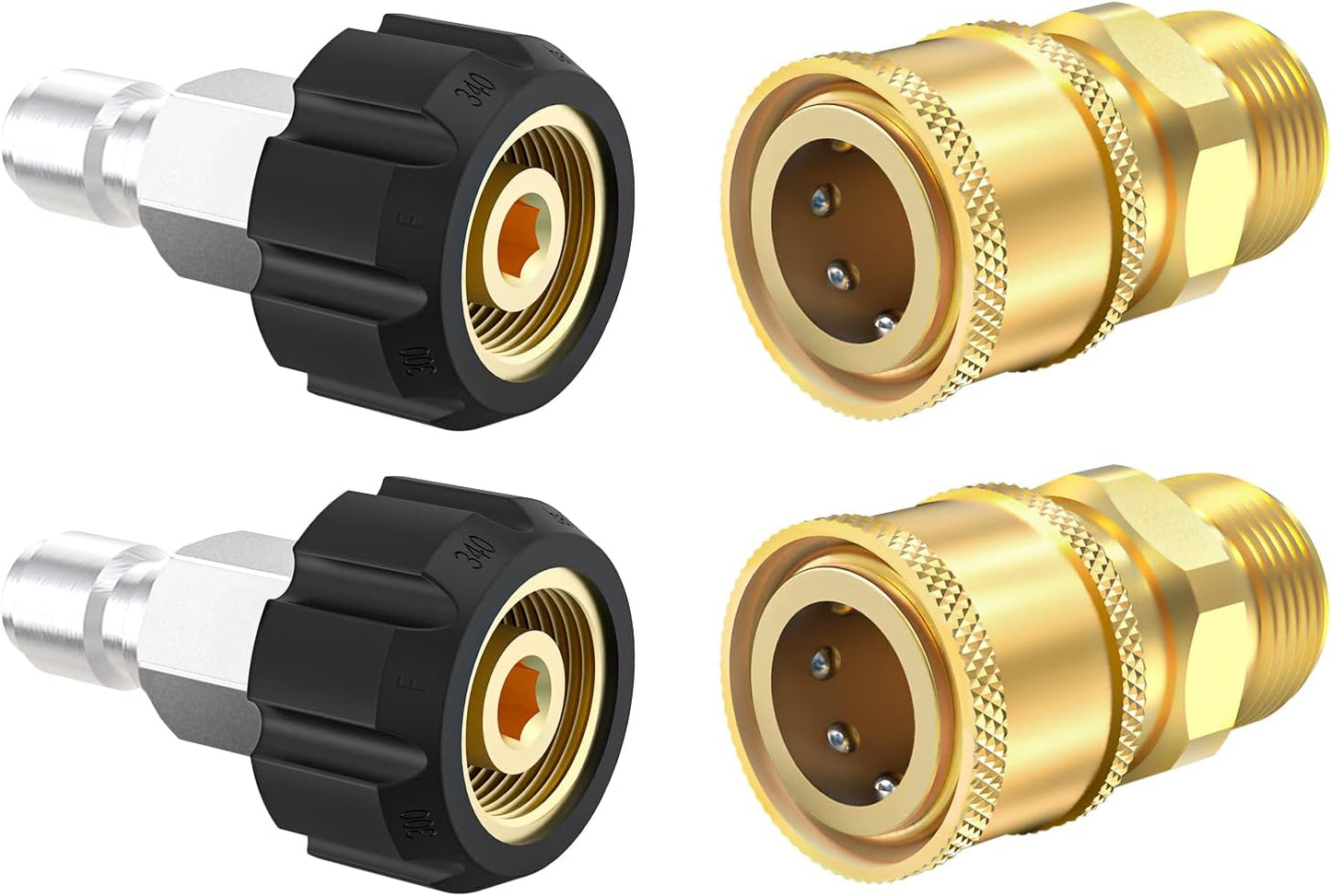 Conexiones rápidas M22 14mm a 3/8" 4 Pzas