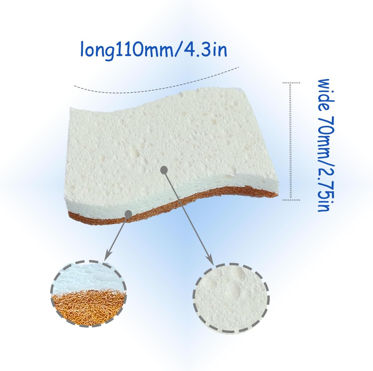 Esponjas cocina biodegradables 12 pzas antiarañazos celulosa y coco