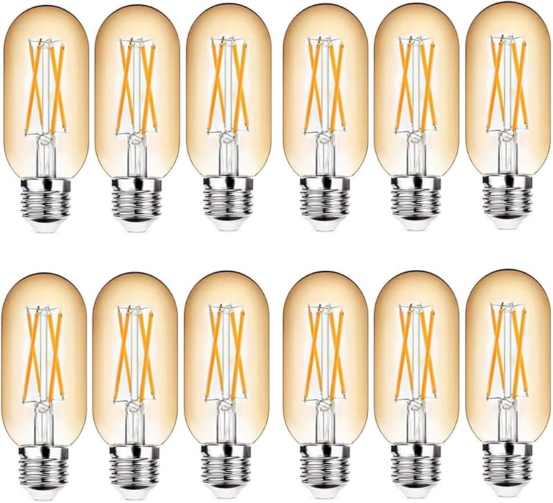 12 Bombilla LED E26 regulable 6 W 600 lúmenes ámbar 2300 K