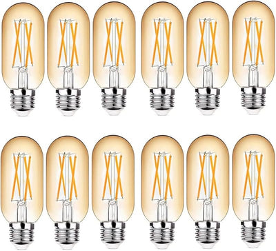 12 Bombilla LED E26 regulable 6 W 600 lúmenes ámbar 2300 K