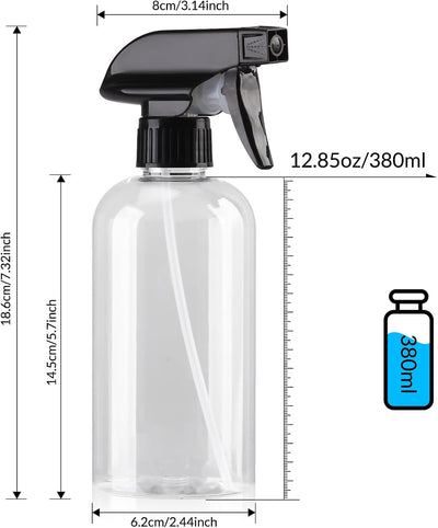 Botella spray plástico transparente 12.85oz para plantas