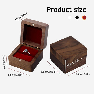 Caja cuadrada madera anillos magnética bodas compromisos