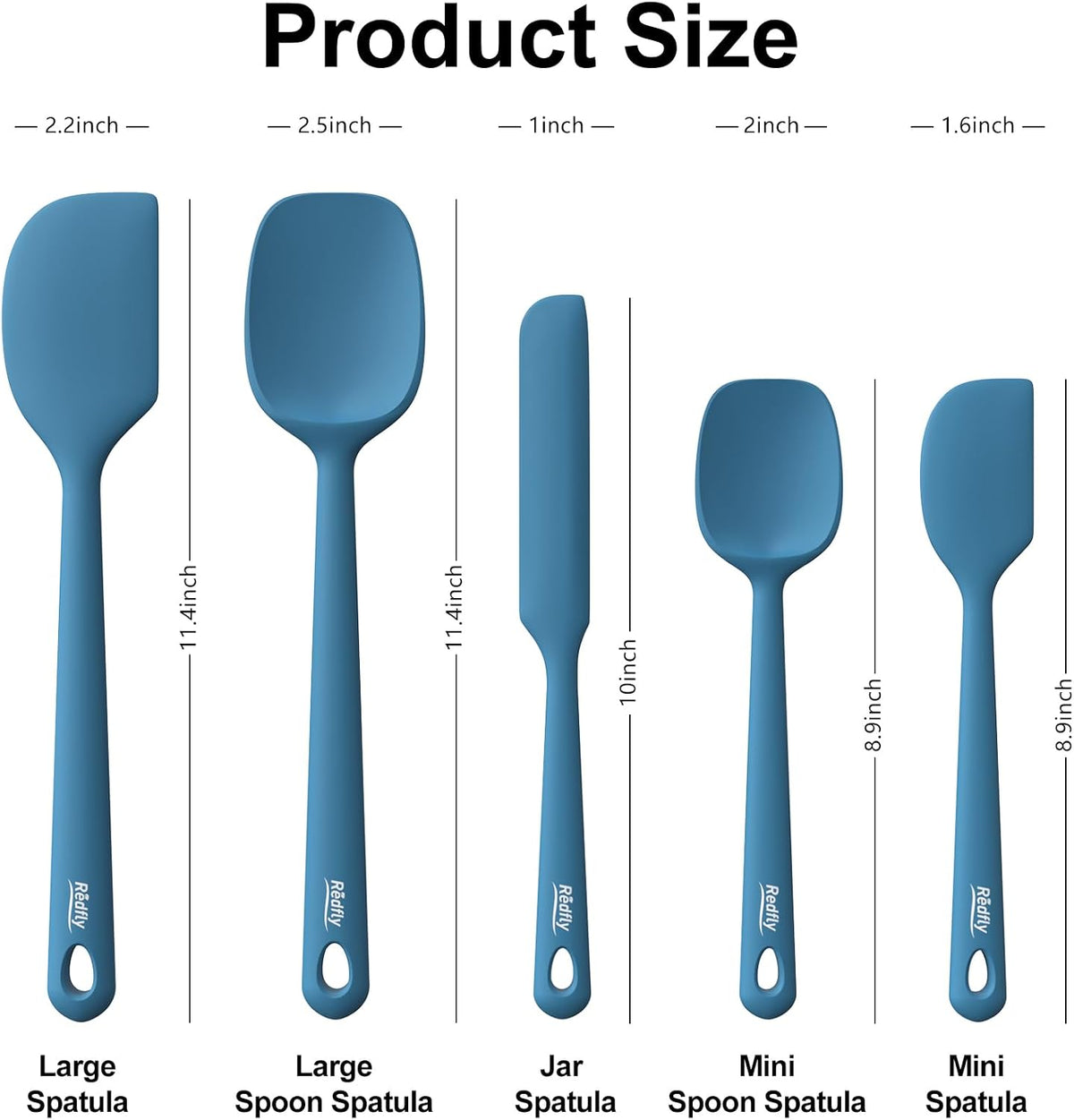 Set 5 Espátulas Silicón Grado Alimenticio Antiadherente
