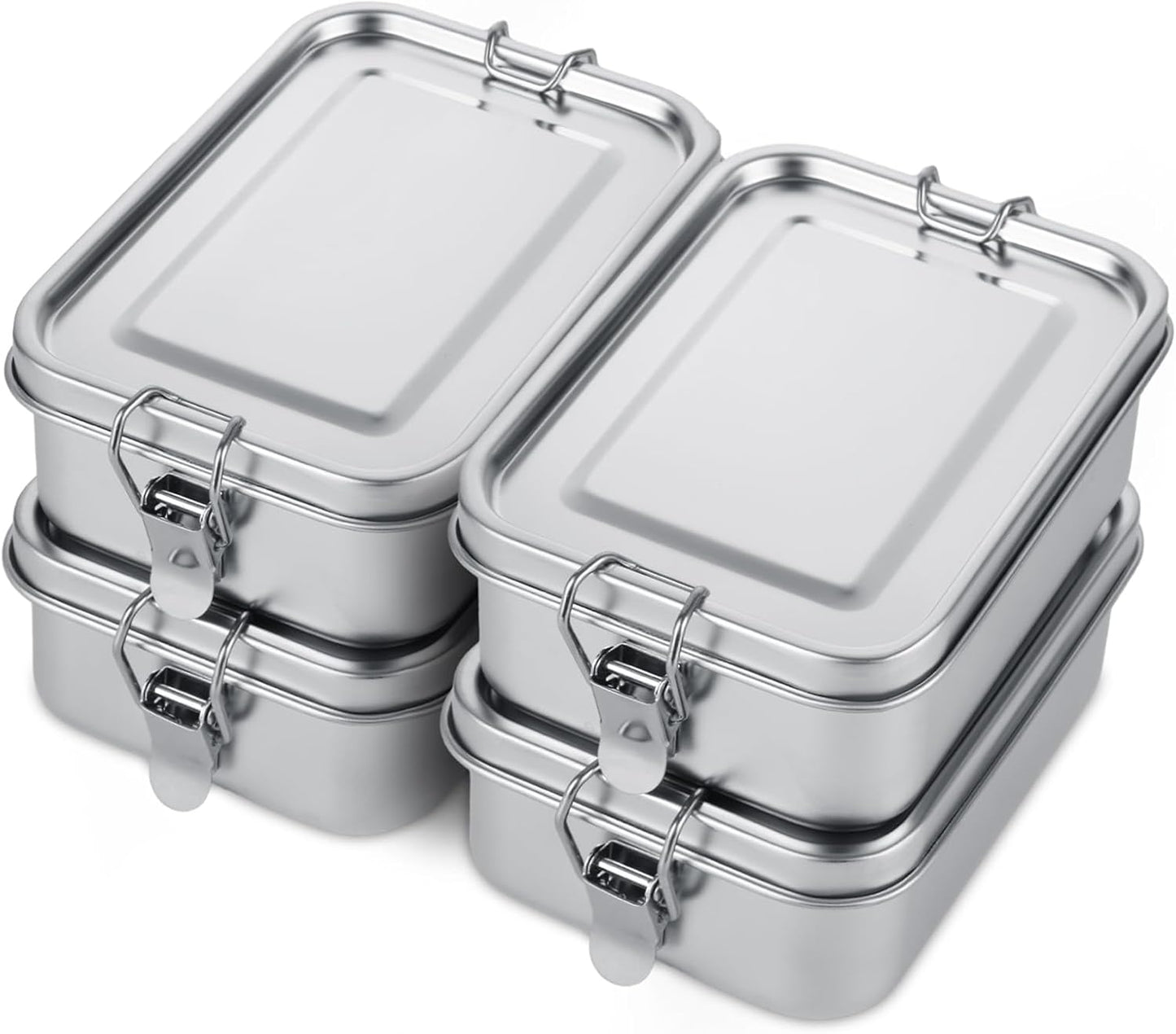 4 Pzas Fiambreras Acero Inox 29oz con 2 Compartimentos