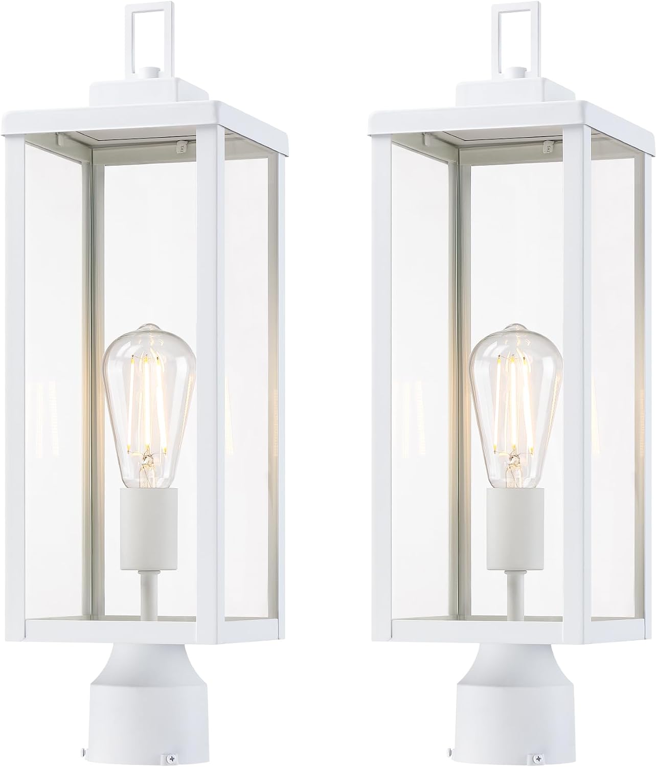 Farol poste exterior vidrio templado 20pulg jardín patio