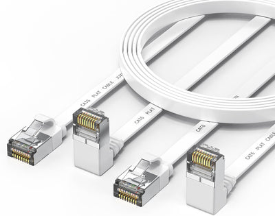 2 Cables Ethernet Cat 6 20ft 10 Gbps Blanco