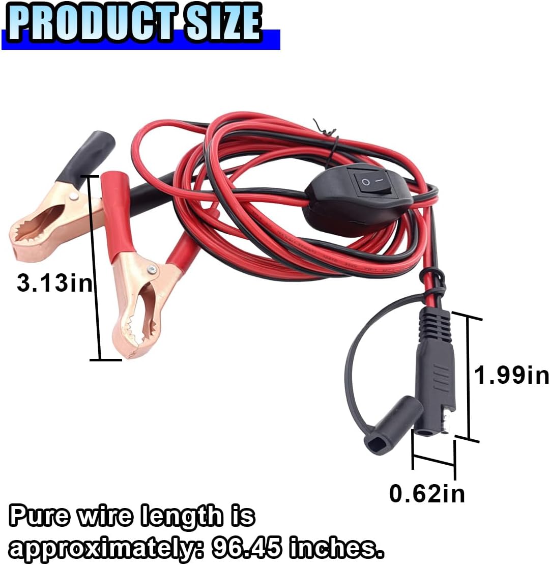 Arnés cables SAE 8" 12V motocicleta con interruptor