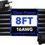 Cable extensión 8ft 16/3 SJTW 3 puntas uso general negro