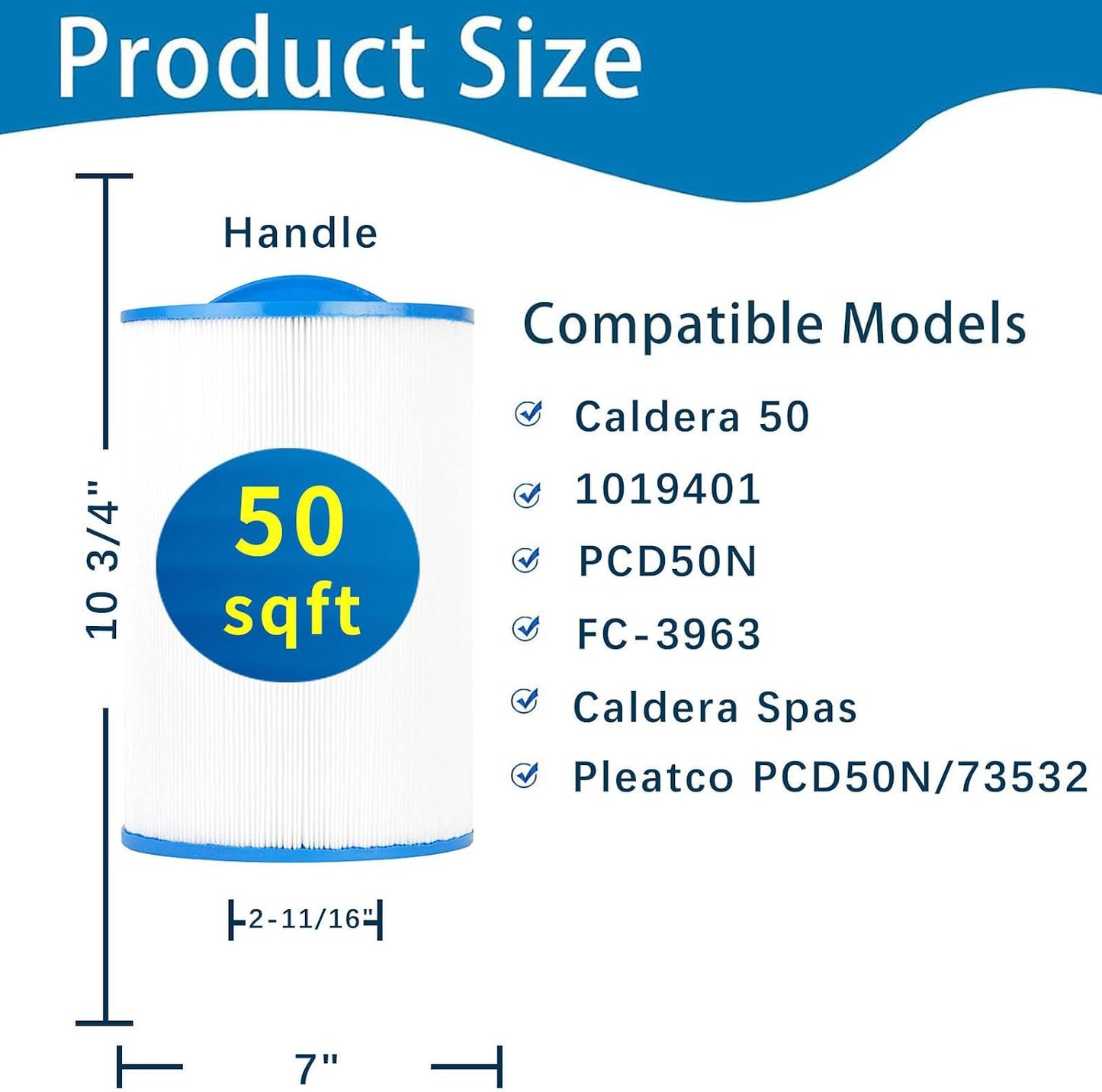 Filtro spa comp caldera 50 paq 2