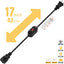 Cable extensión doble con interruptor para cargadores y lámpara