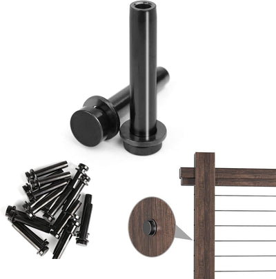 20 Barandillas Invisibles Negro 1/8pulg para Poste Madera
