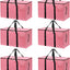 6 Pzas Bolsas Mudanza con Cremallera Asa Rosa