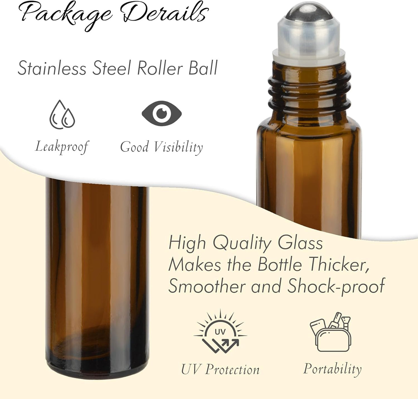 Botellas enrollables aceite esencial 0.3oz pack 4 con gotero