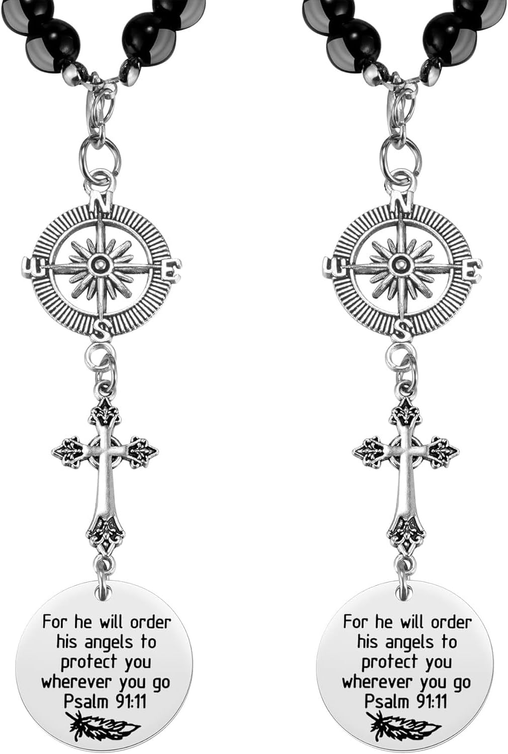 2 Dijes Cruz para Espejo Retrovisor Accesorios Cristianos