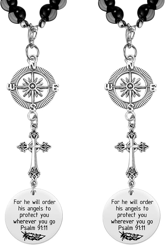 2 Dijes Cruz para Espejo Retrovisor Accesorios Cristianos