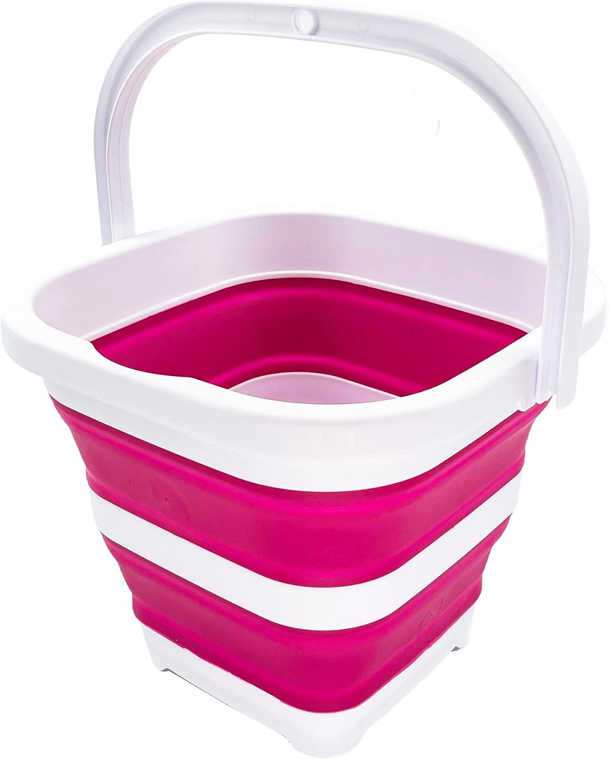 Cubo limpieza rectangular 5L plegable camping playa hogar blanco