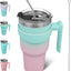 Vaso acero inox 40oz con asa pajita térmico sin BPA
