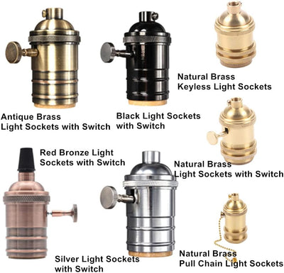 2 Lámparas colgantes E26/E27 latón natural interruptor