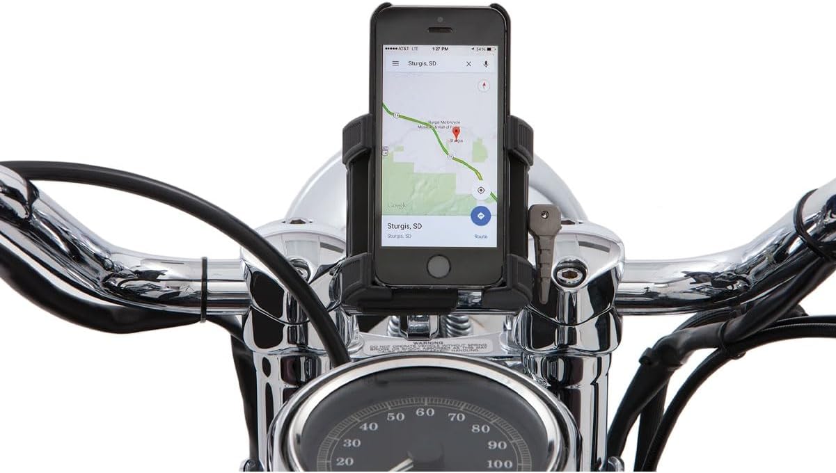 Soporte manillar teléfono GPS con cargador negro