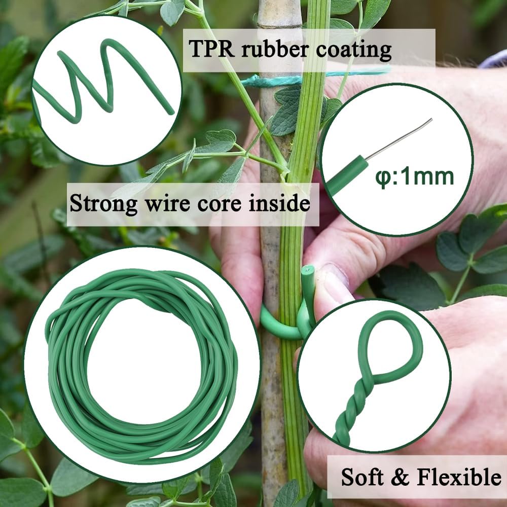 Lazos giratorios para plantas 32.8ft alambre TPR reutilizable