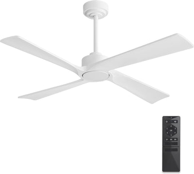 Ventilador techo 48pulg 4 aspas madera motor 6 vel reversible blanco
