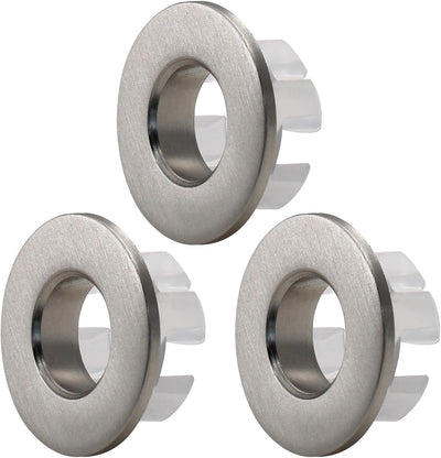3 Pzas Cubiertas Desbordamiento Lavabo Anillo Latón Macizo Plateado