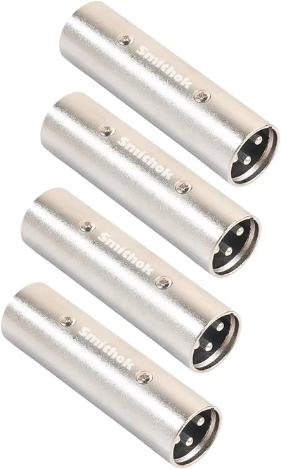 Pack 4 adaptadores XLR macho a macho 3 pines