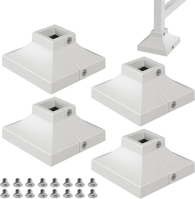 4 Cubiertas Base Poste Aluminio 1x1x3.35pulg Pasamanos