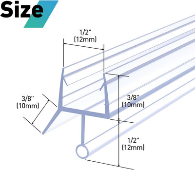 Sello puerta ducha 2 pzas 1/2x36 pulg para brecha 12mm