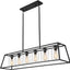 Candelabros rectangulares 6 luces negras vidrio transparente