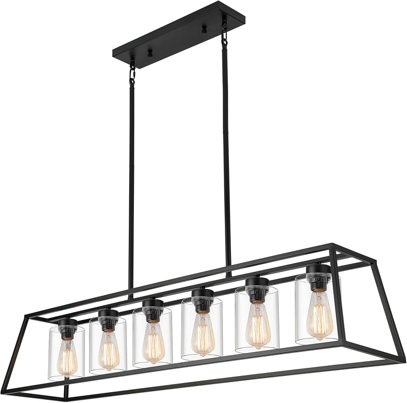 Candelabros rectangulares 6 luces negras vidrio transparente