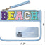 Bolsa cosméticos transparente con cremallera azul Beach