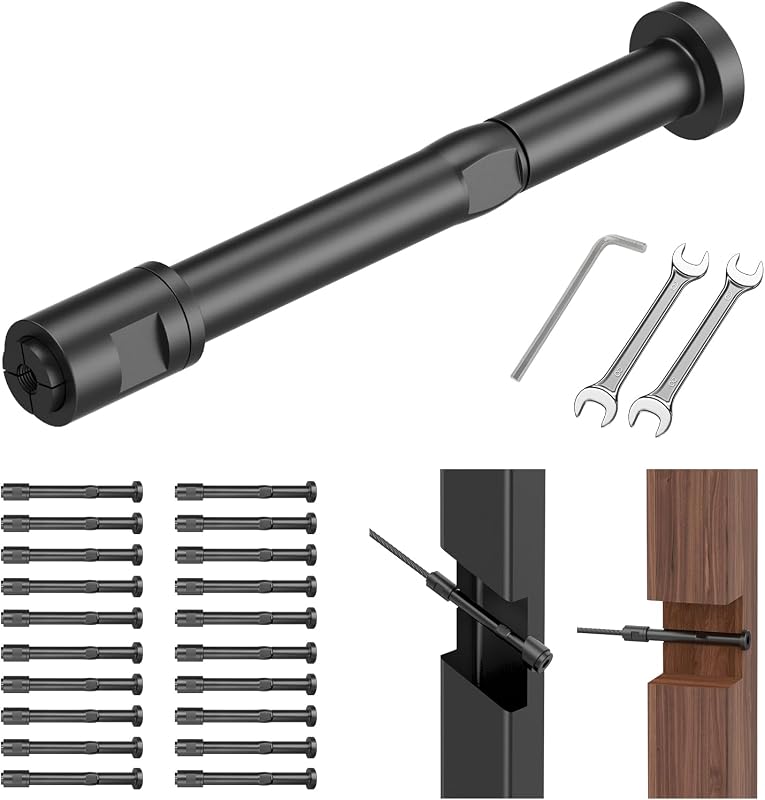 Kit 20 Tensores Cable 1/8" para Postes Negro