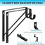 10 Pzas Soporte Barra Closet 11x11pulg 136kg con Ganchos