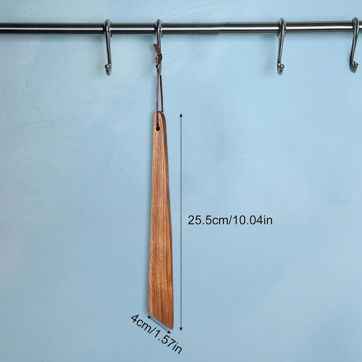 Espátula madera antiadherente 10pulg cocinar voltear