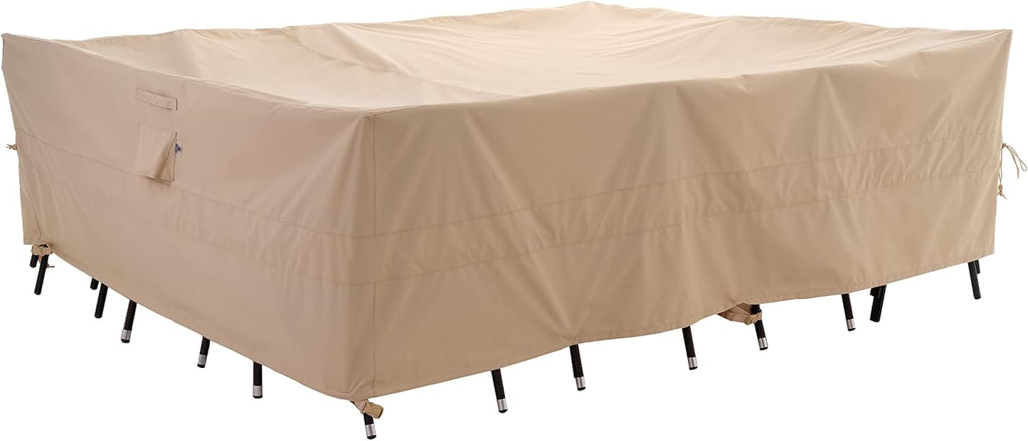 Funda mesa comedor 86x47x31pulg resistente agua beige